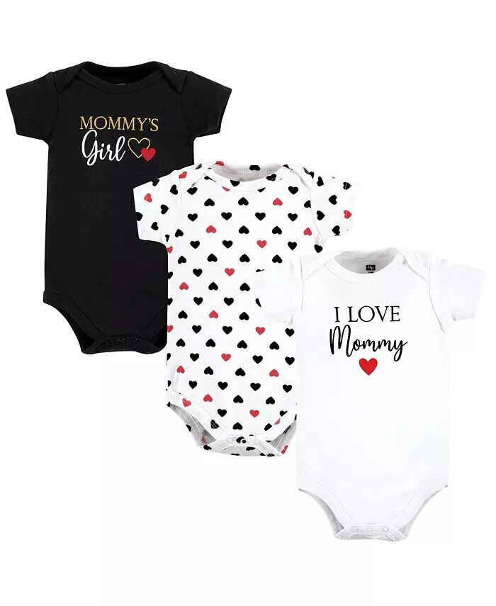 

Хлопковые боди для маленьких девочек Mommy Red Black, 3 шт Hudson Baby, белый