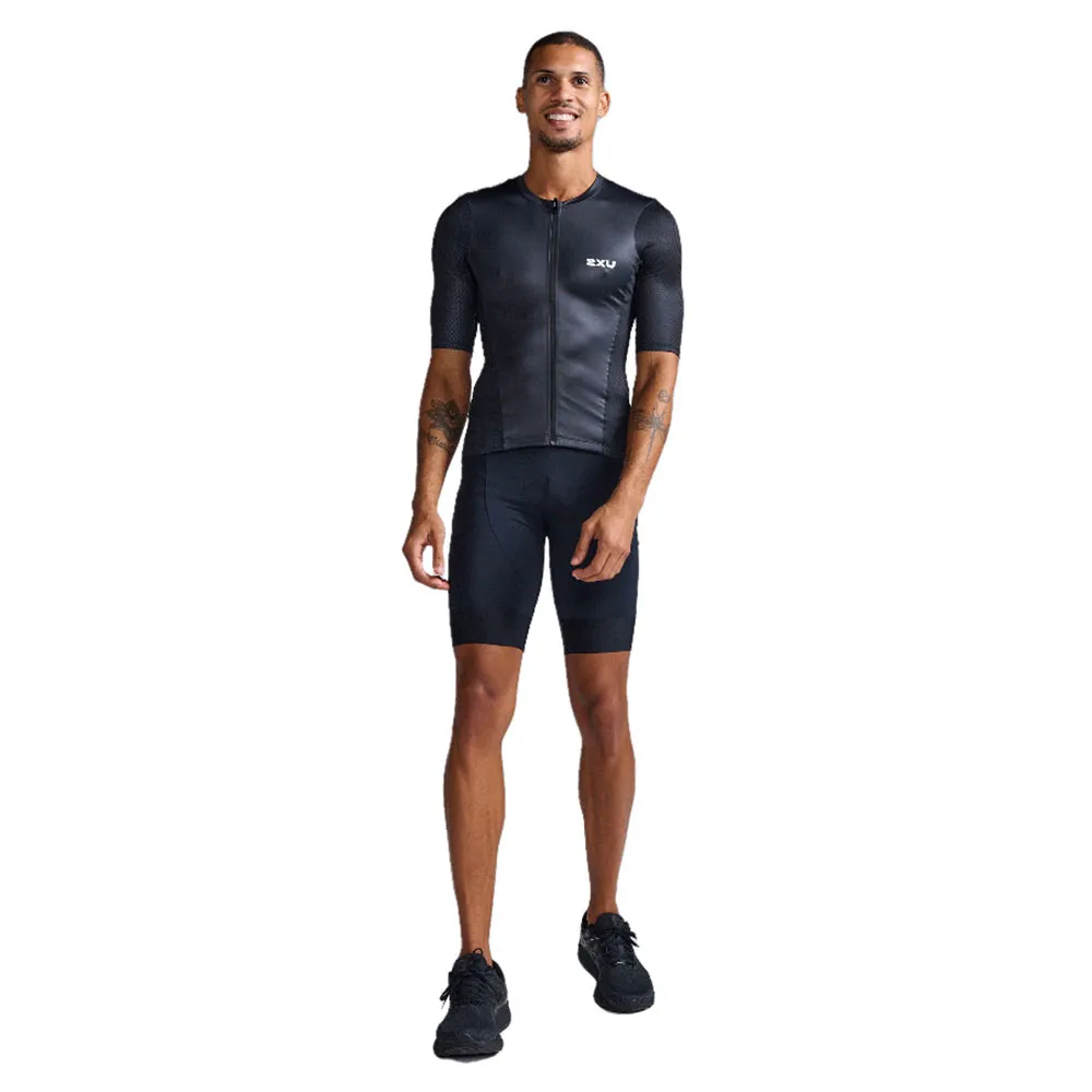 

Футболка с коротким рукавом спортивная 2XU Aero Hex Tri half zip, черный