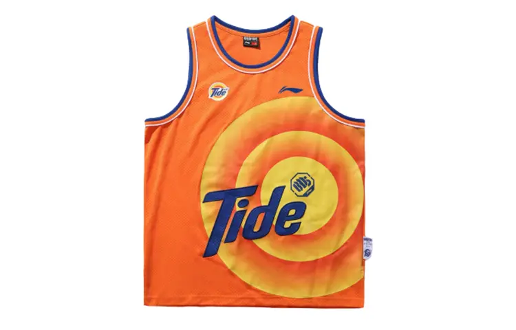 

Баскетбольная майка Tide X Badfive для мужчин, оранжевые цветы Lining, оранжевый