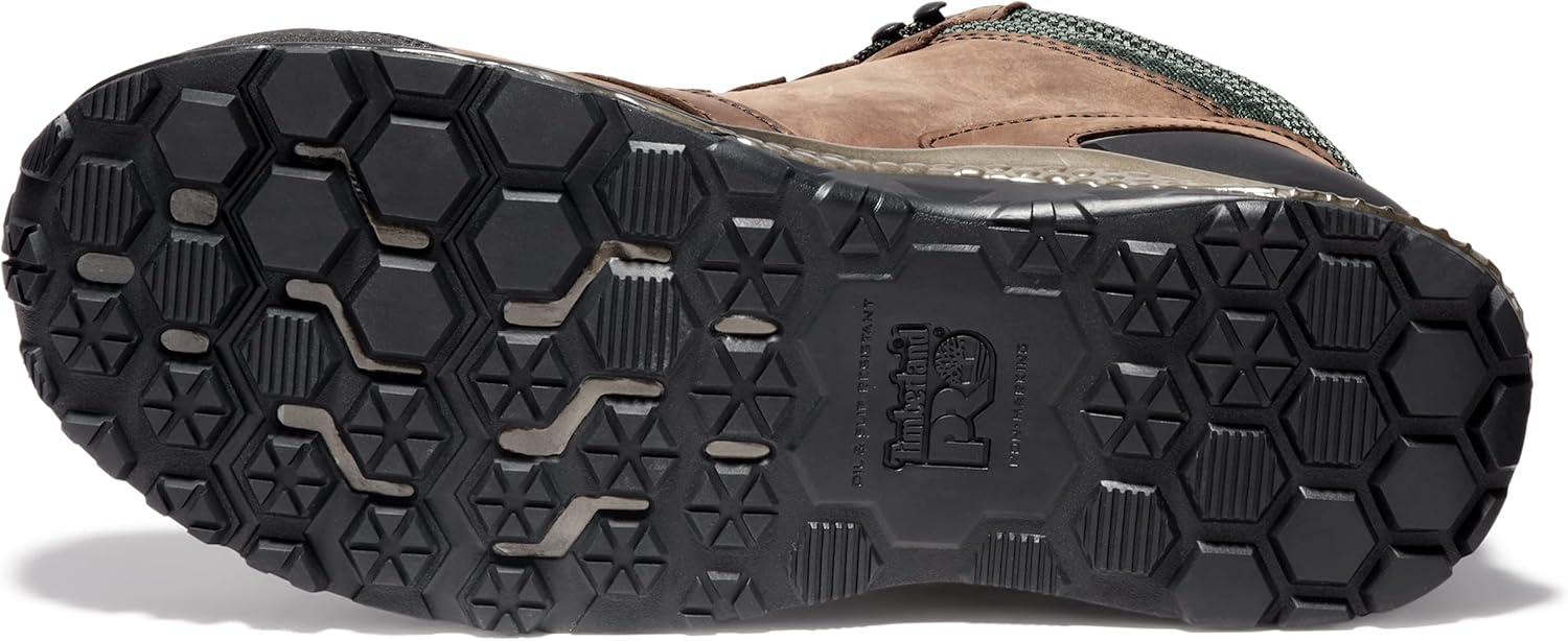 Мужские водонепроницаемые рабочие ботинки Timberland Pro Mid Reaxion Athletic Hiker Waterproof Composite Toe WorkBoot с композитным носком, коричневый/зеленый — фото 4