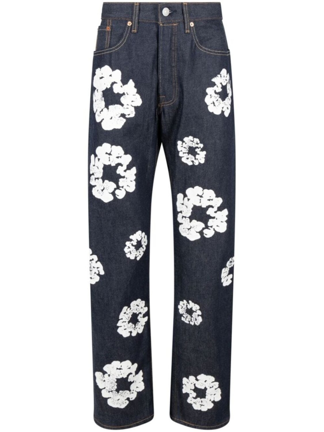 

Denim Tears джинсы Selvedge с принтом Wreath из коллаборации с Levi's, синий