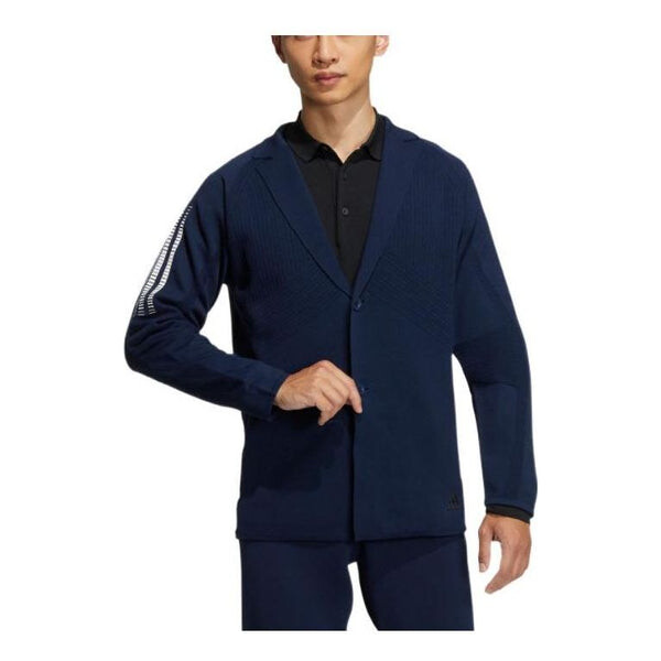 

Куртка Men's adidas Taylored Jkt Stripe Lapel Zipper Cardigan Long Sleeves Jacket Dark Blue, синий