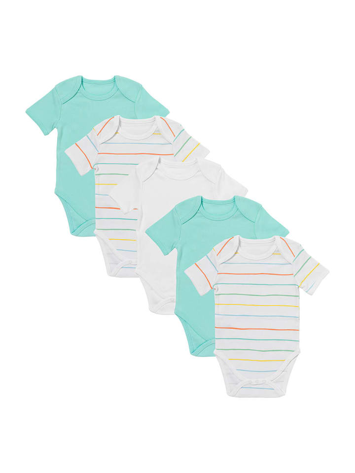 

Schlummersack Детские бодики с короткими рукавами из органического хлопка, 5 штук, белые