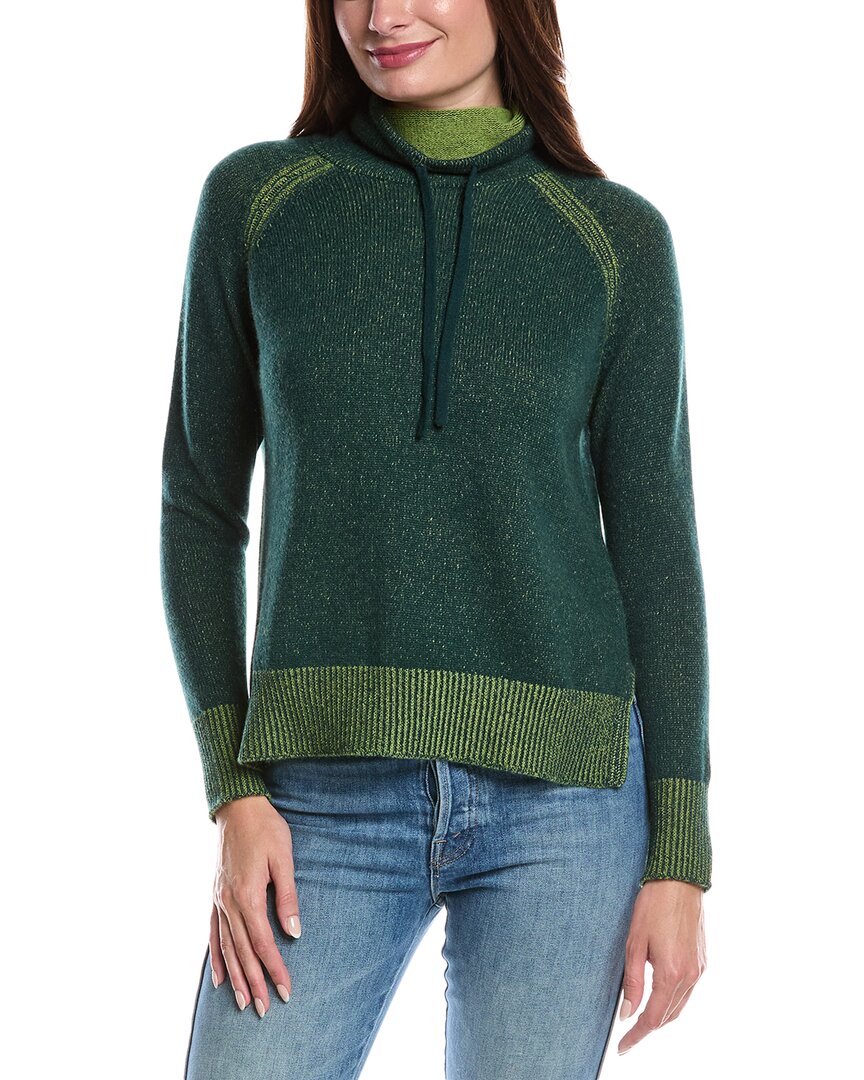 

Кашемировый свитер с косичками и воротником-воронкой на кулиске Forte Cashmere, зеленый