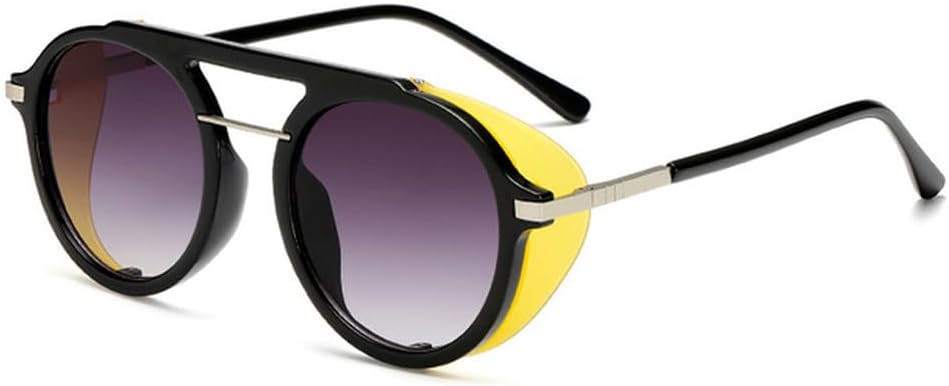 

Солнцезащитные очки в стиле стимпанк для мужчин и женщин, модные круглые солнцезащитные очки для женщин, винтажные панк-очки с защитой от УФ-излучения UV400 generic, C2 Black-grey