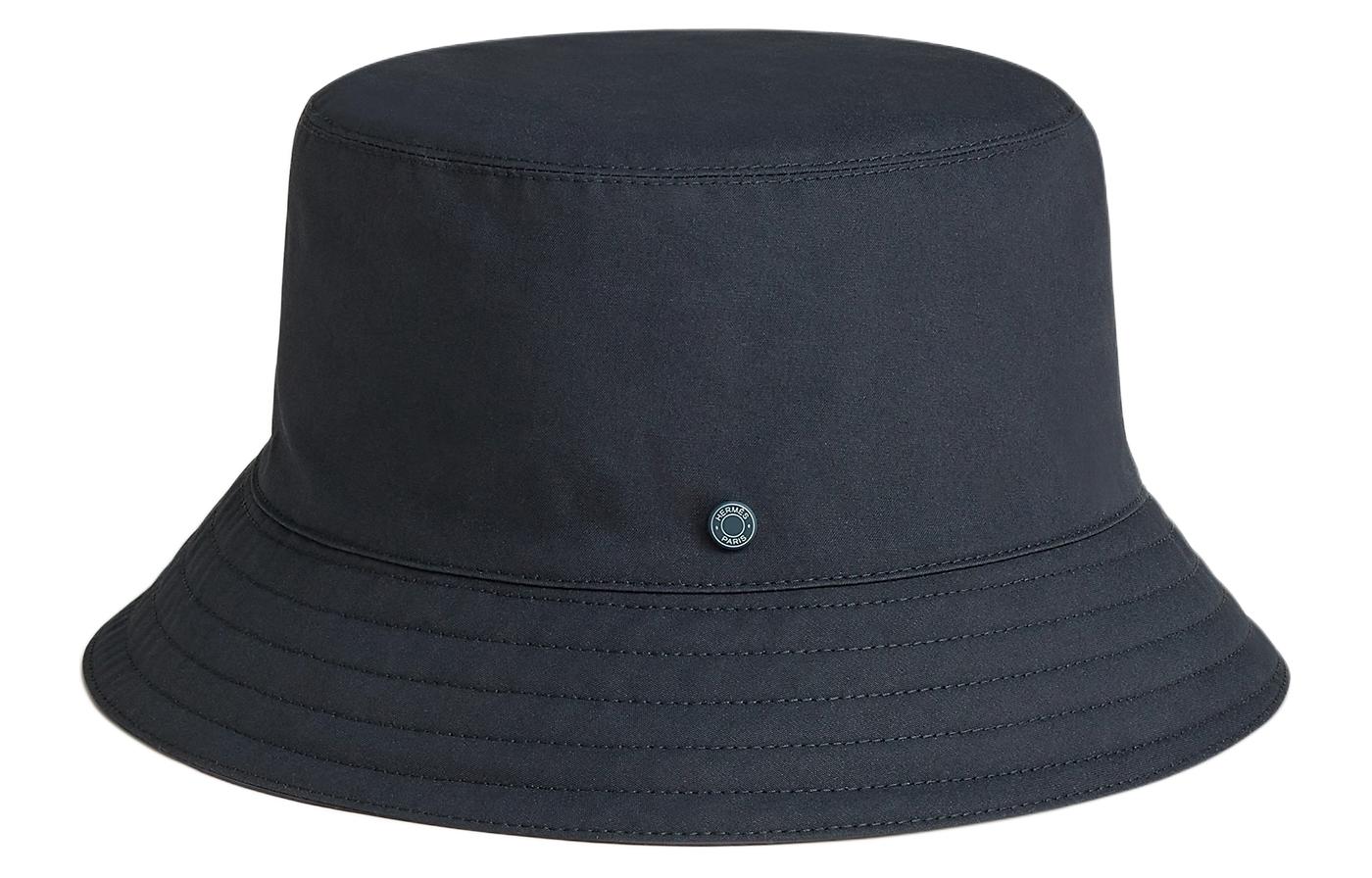 

HERMES Мужская панама из парусины, хлопка, шелка и вискозы, синего цвета