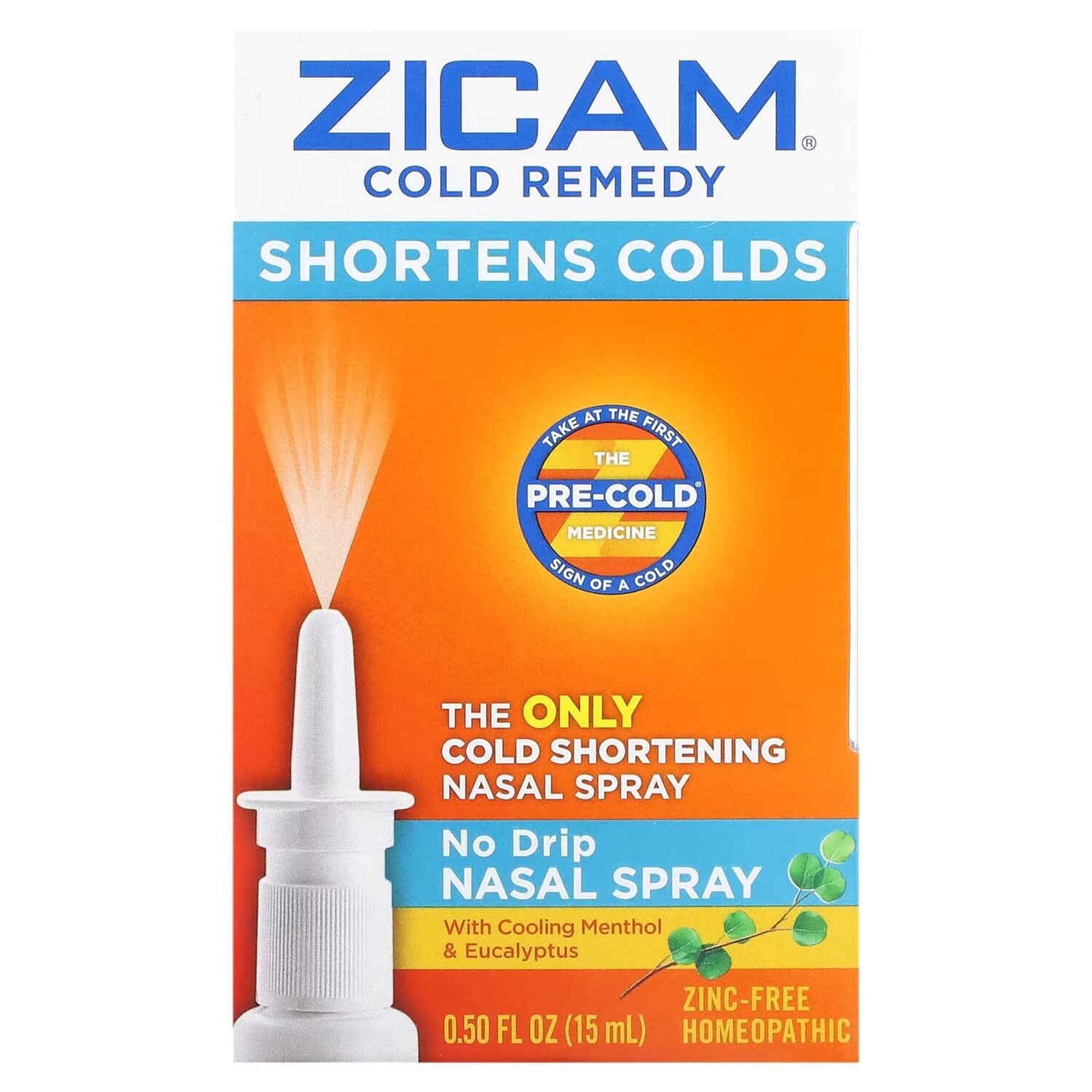 

Cold Remedy, Назальный спрей без капель, 0,5 жидк. унции (15 мл) Zicam