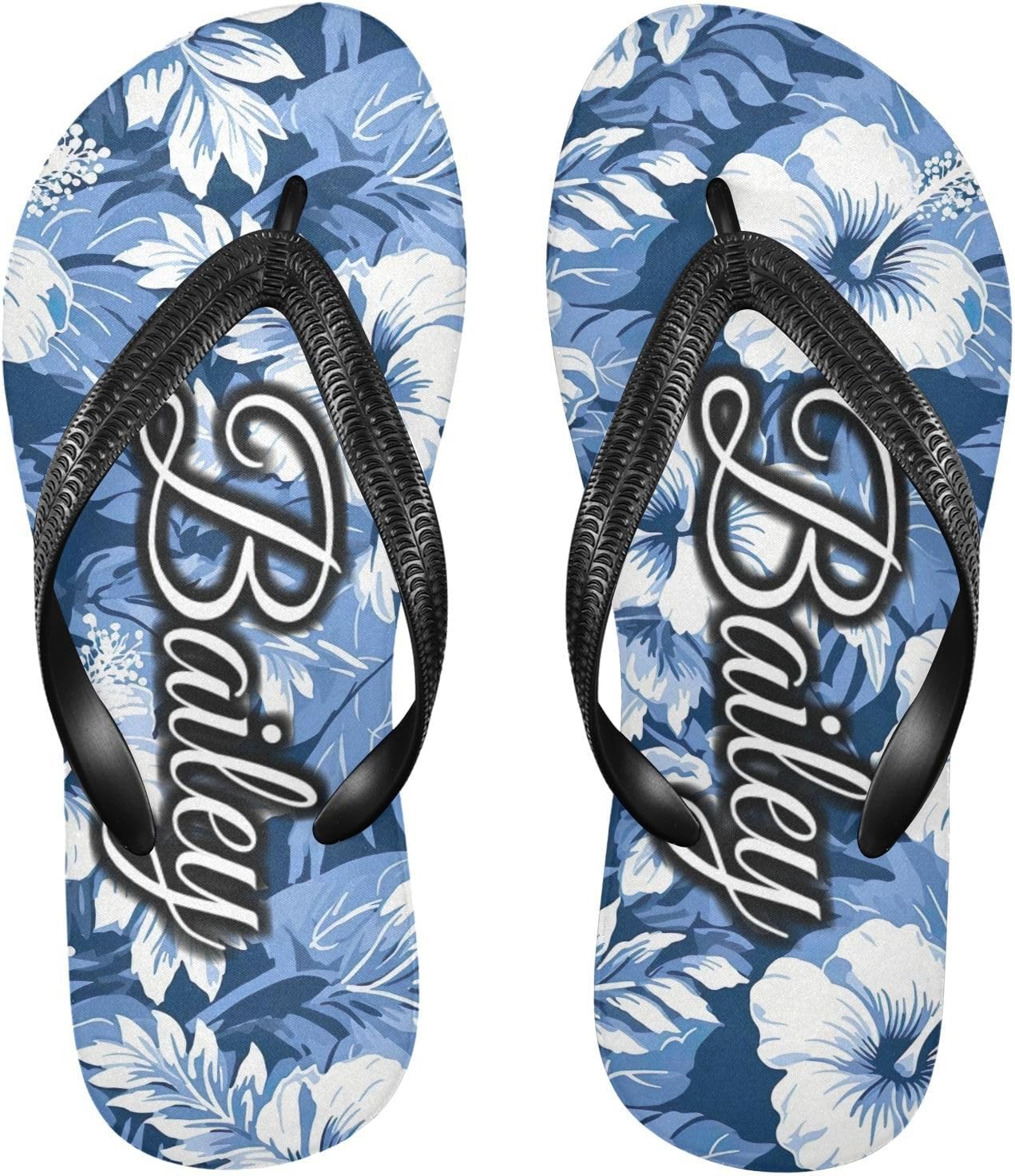 

Пляжные шлепанцы с тигровыми полосами, сандалии для душа, резиновые нескользящие летние тапочки на заказ для женщин и мужчин Sinestour, Watercolor Flowers Leaves Hibiscus