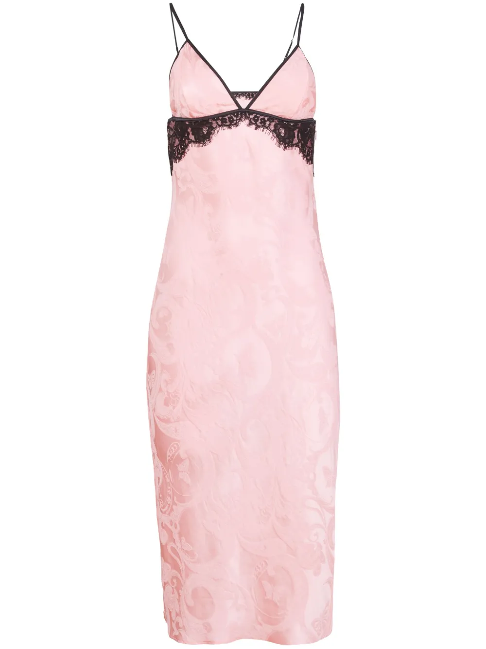 

Жаккардовое платье миди с узором пейсли Fleur Du Mal, розовый