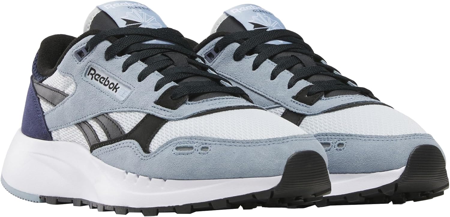 Мужские кроссовки Reebok Classic Leather 2400, черный/синий — фото 4