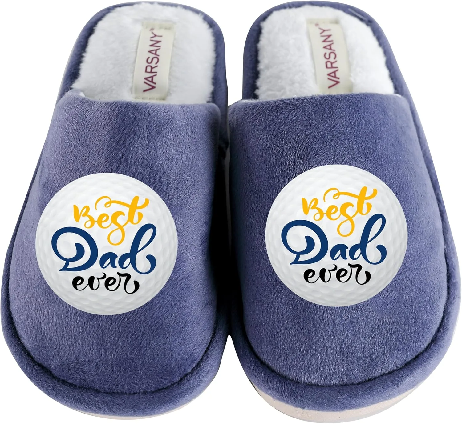 Мужские тапочки Varsany Best Dad: оригинальные мужские тапочки для пап - подарок на день рождения, подарок для пап и подарок для детей, темно-синий