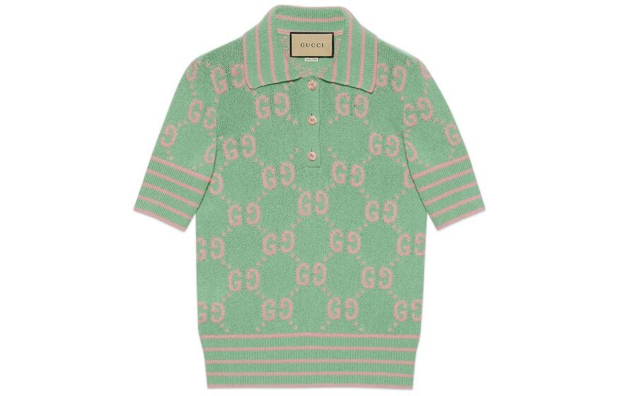 

Рубашка поло женская светло-зеленая Gucci, Зеленый, Рубашка поло женская светло-зеленая Gucci