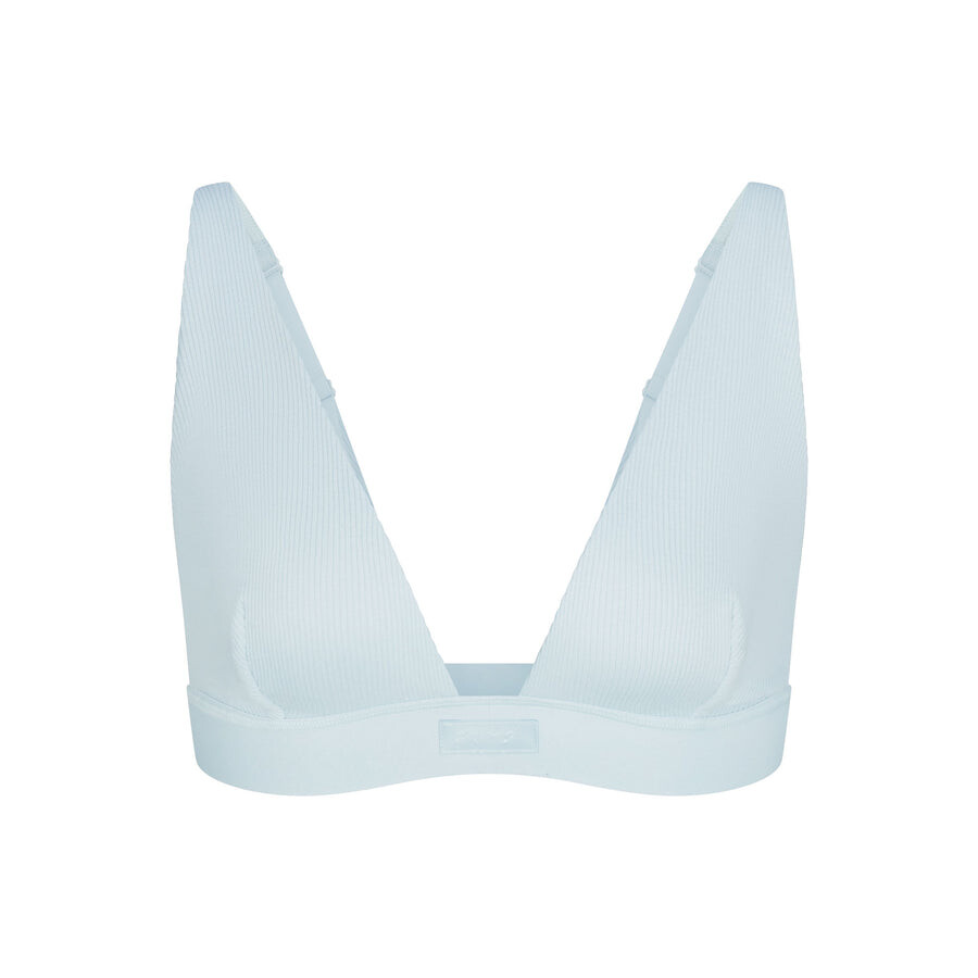 

Бюстгальтер с глубоким вырезом SKIMS Cotton Rib, цвет Opal