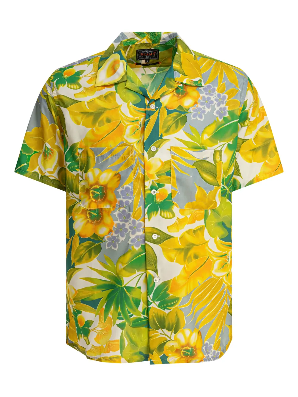 

Рубашка с цветочным принтом на кармане BEAMS PLUS, желтый
