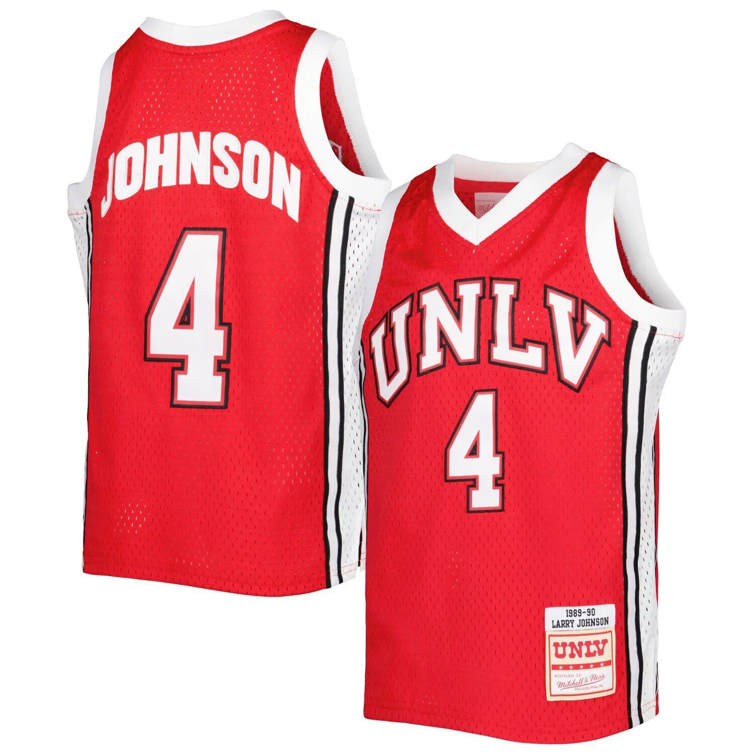 Молодежная футболка Митчелла и Несса Ларри Джонсона Scarlet UNLV Rebels Swingman Unbranded — фото 4