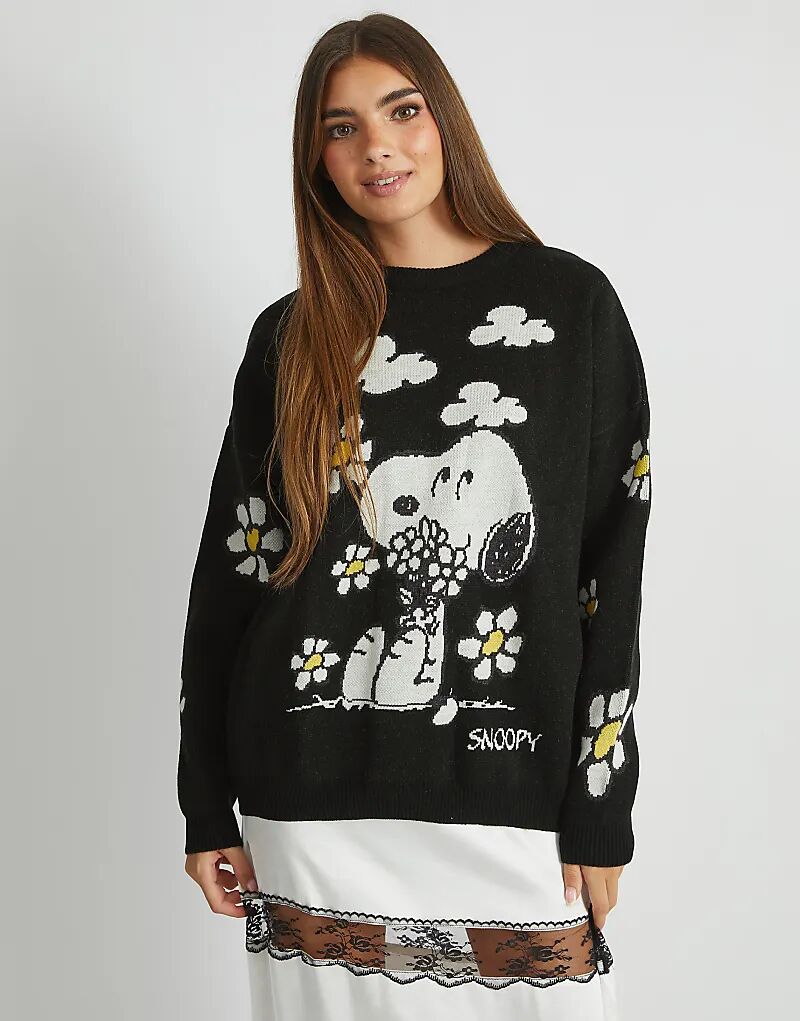

Черный вязаный джемпер Skinnydip London Snoopy Flower черного цвета