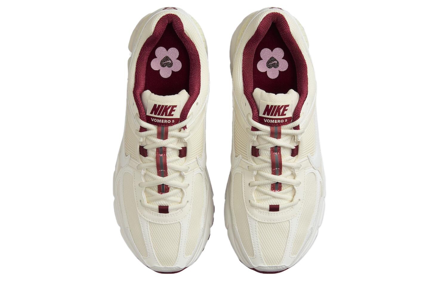 Кроссовки Nike Air Zoom Vomero 5 унисекс, Кокосовое молоко/Белый/Красный дракон/Мягко-розовый — фото 4