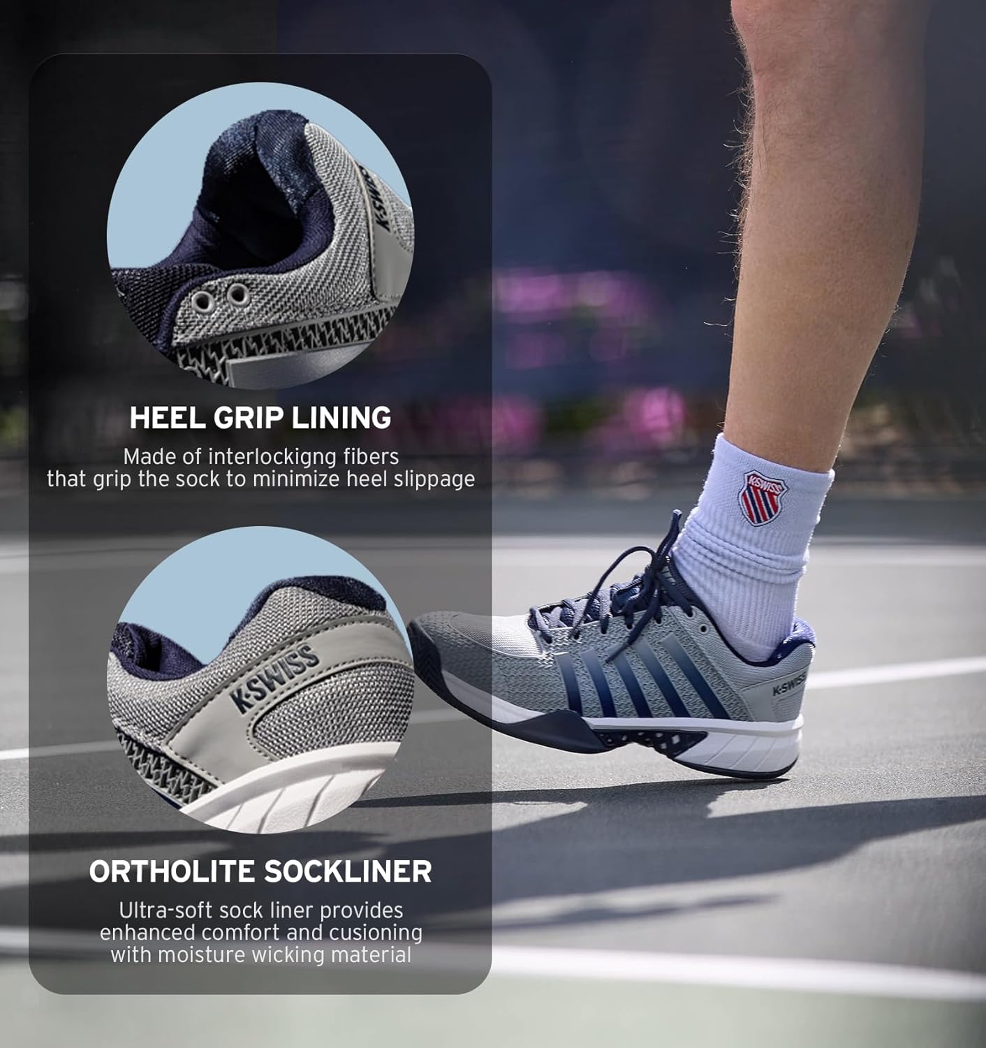 Мужские кроссовки K-Swiss Express Light для пиклбола, темно-синий — фото 3