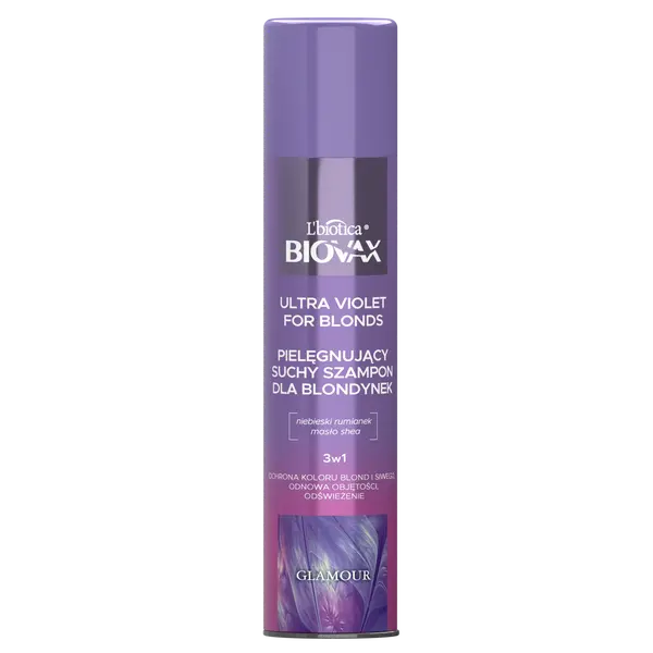 

Сухой шампунь для светлых волос, 200 мл L'Biotica Biovax Glamour ultra violet for blond