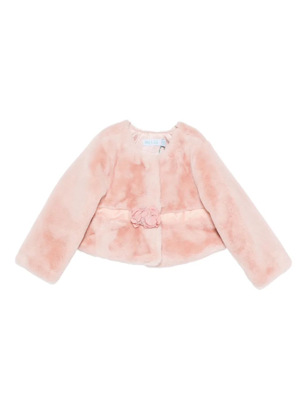 

Шуба из искусственного меха с цветочным декором Abel & Lula, розовый