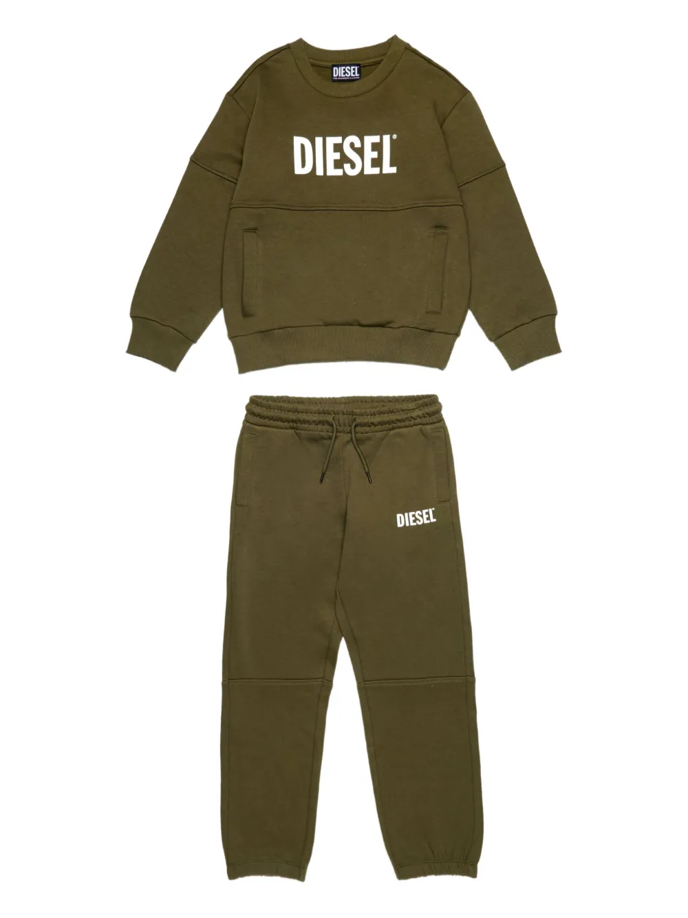 

Спортивный костюм с вышитым логотипом Diesel Kids, зеленый