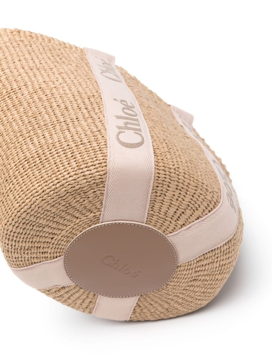 Chloé большая сумка-тоут Woody Basket, нейтральный цвет — фото 4