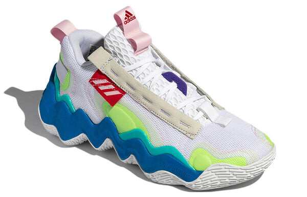 Кроссовки adidas Exhibit B Wear-resistant Non-Slip White Green Blue, белый — фото 3