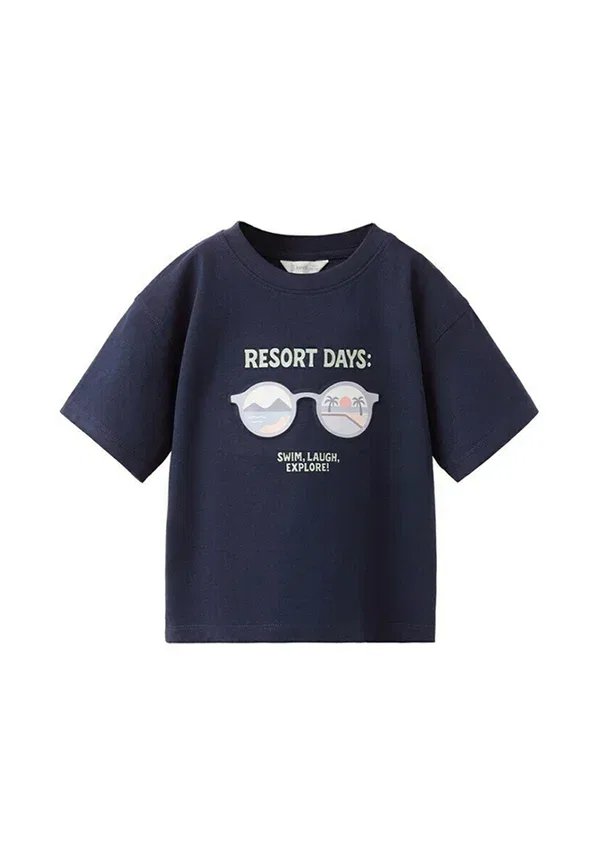 Футболка с принтом Mango Kids, королевский синий