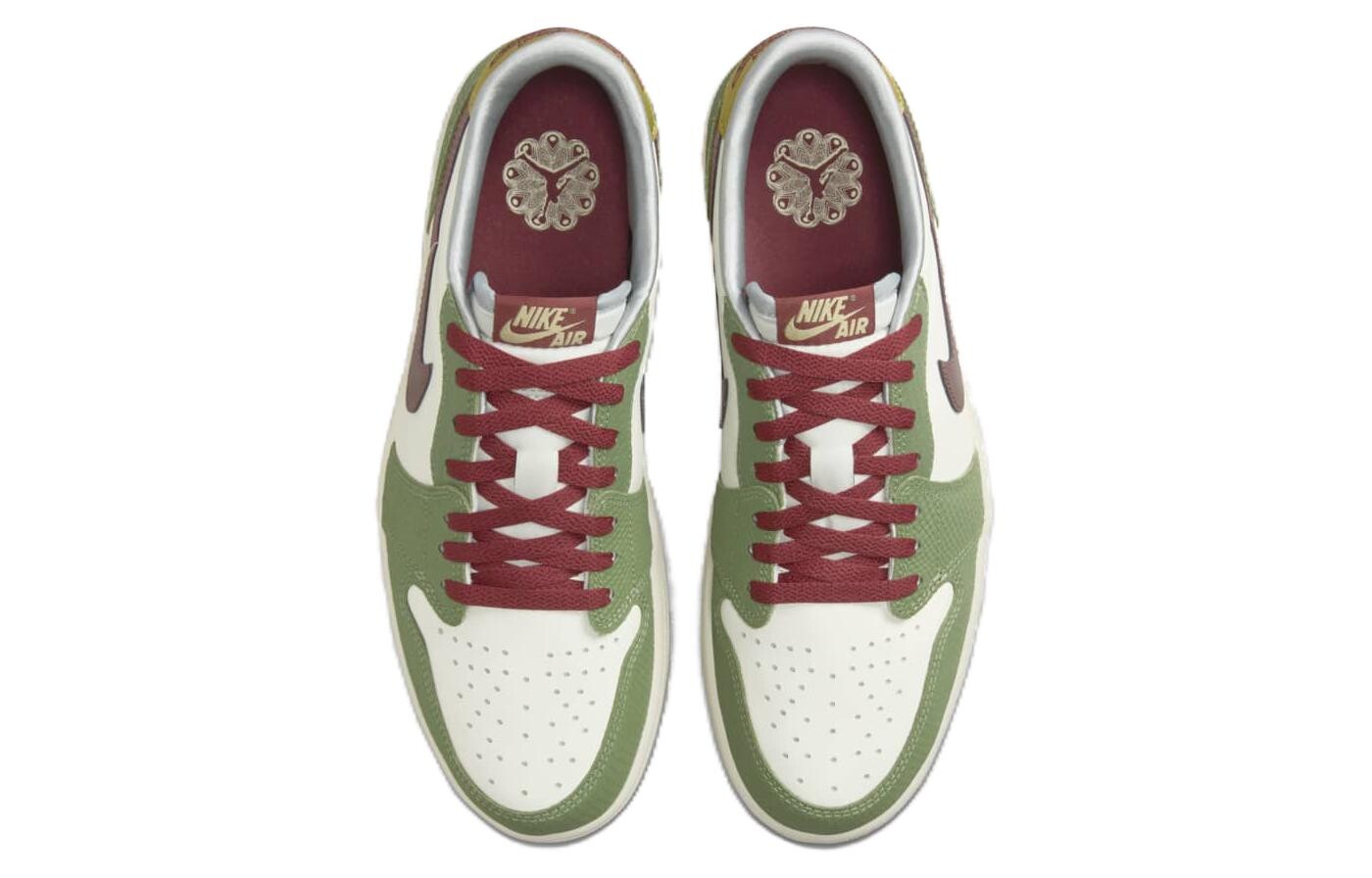 Jordan Air Jordan 1 Vintage Баскетбольные кроссовки мужские, Парус/Кедр/Масло-зеленый/Светлая пемза/Темно-красный — фото 4