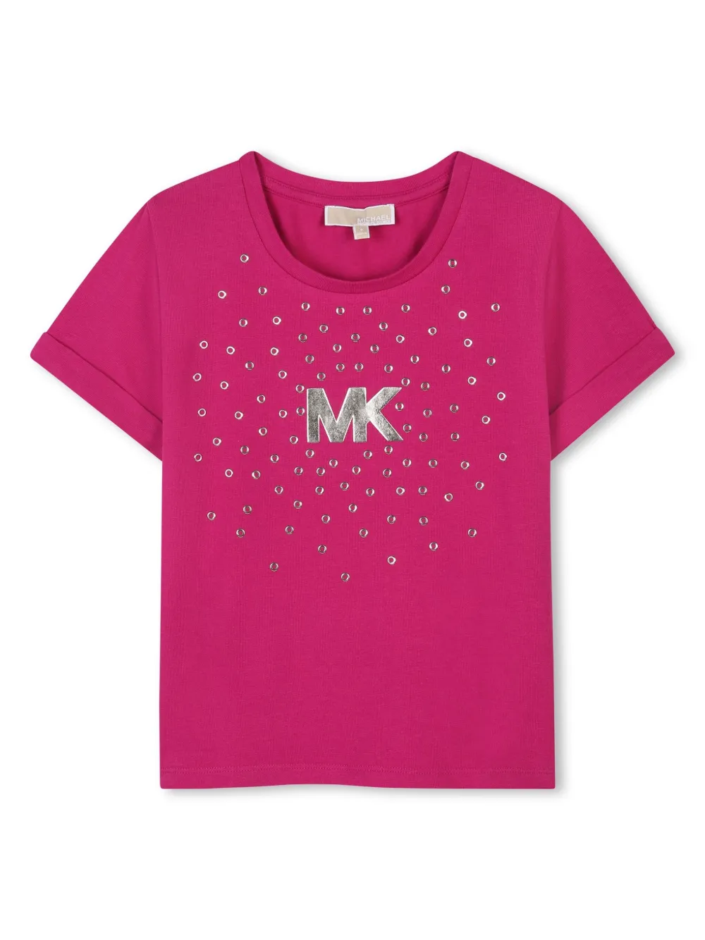 

Футболка с вышитым логотипом Michael Kors Kids, розовый