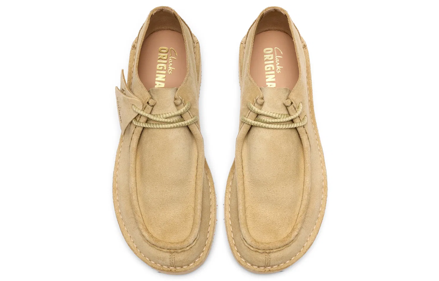 Casual туфли из спилка Clarks желтые — фото 3