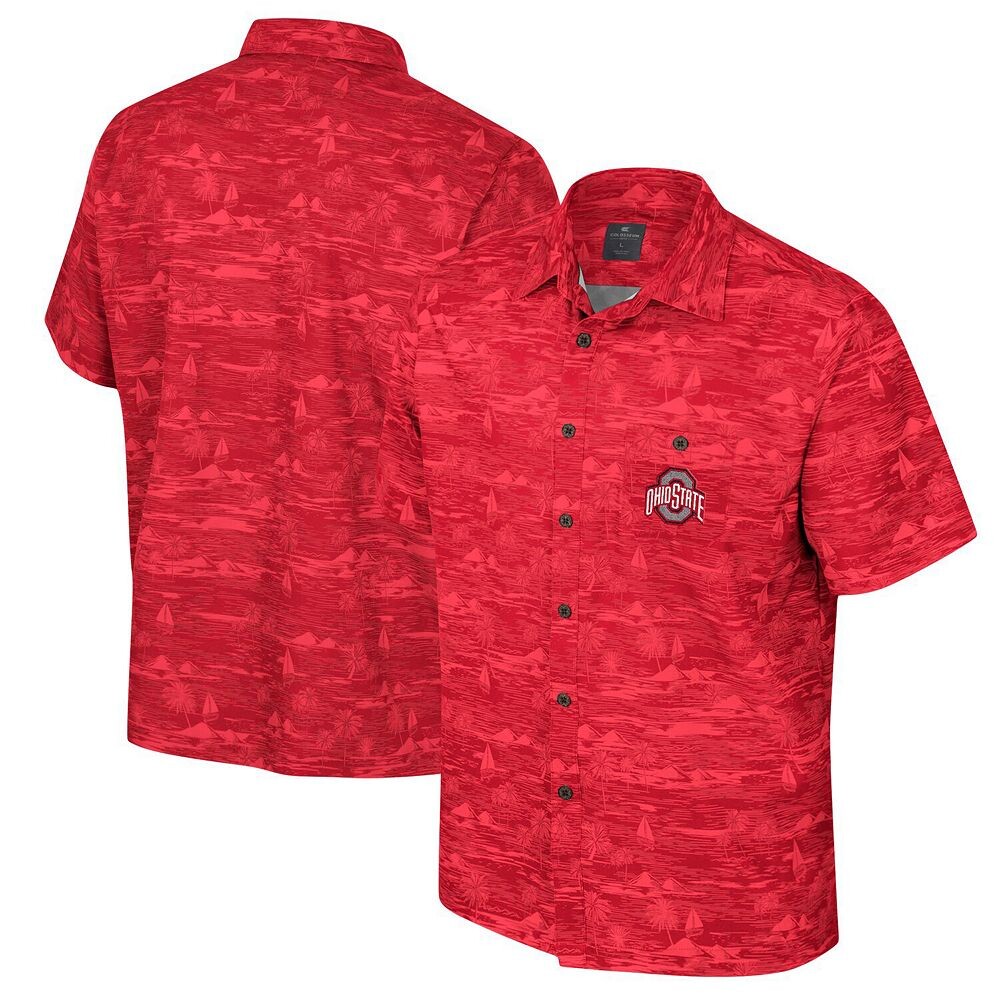 

Мужская рубашка на пуговицах Colosseum Scarlet Ohio State Buckeyes Ozark, цвет Osu Red