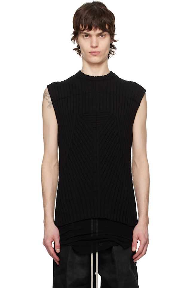 

Вязаный жилет из хлопка Hollywood Rick Owens, черный