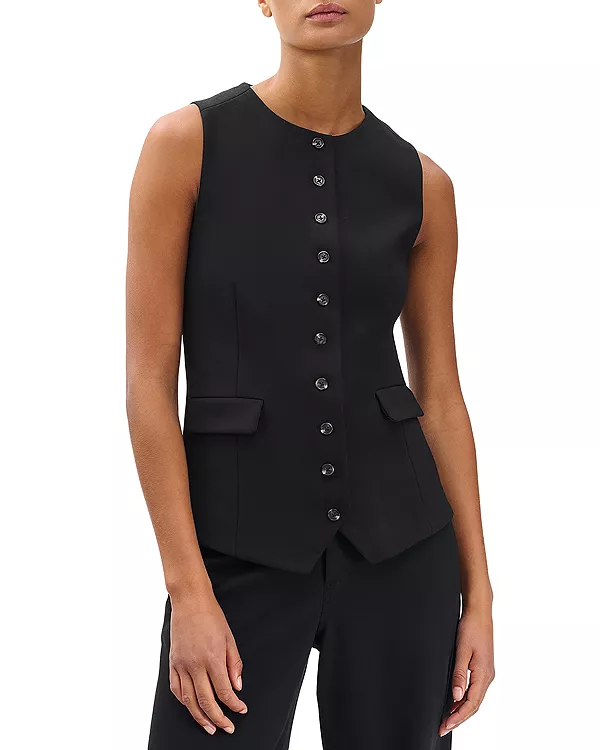 

Длинный жилет Ирина в клетку понте Rag & Bone, черный