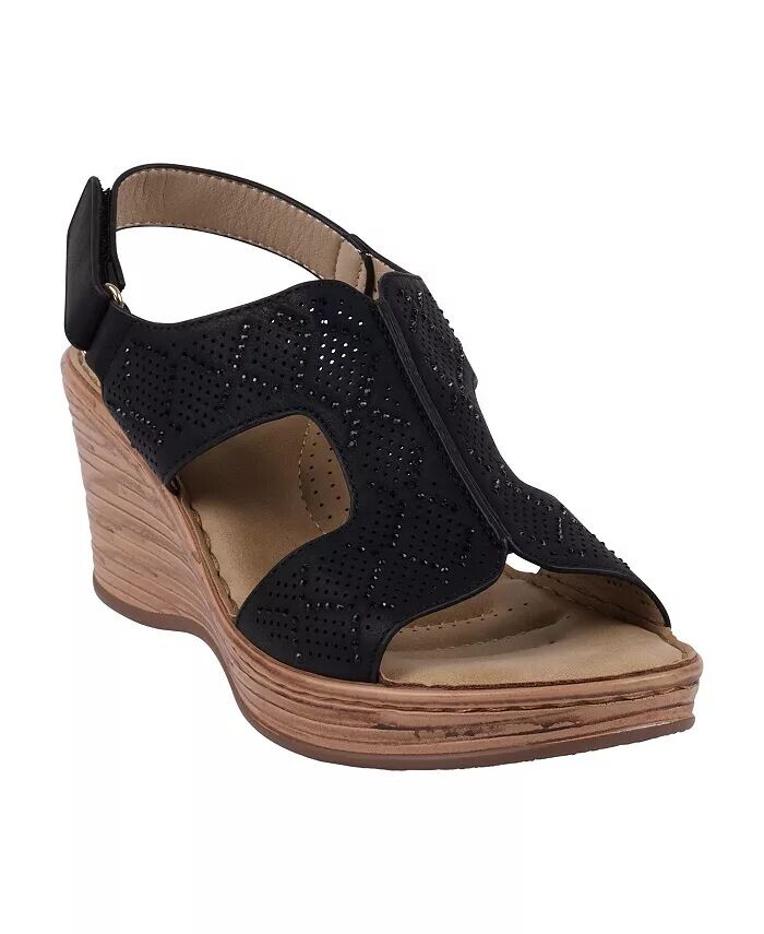 

Женские босоножки Amara на танкетке с декорированной пяткой и пяткой GC Shoes, черный