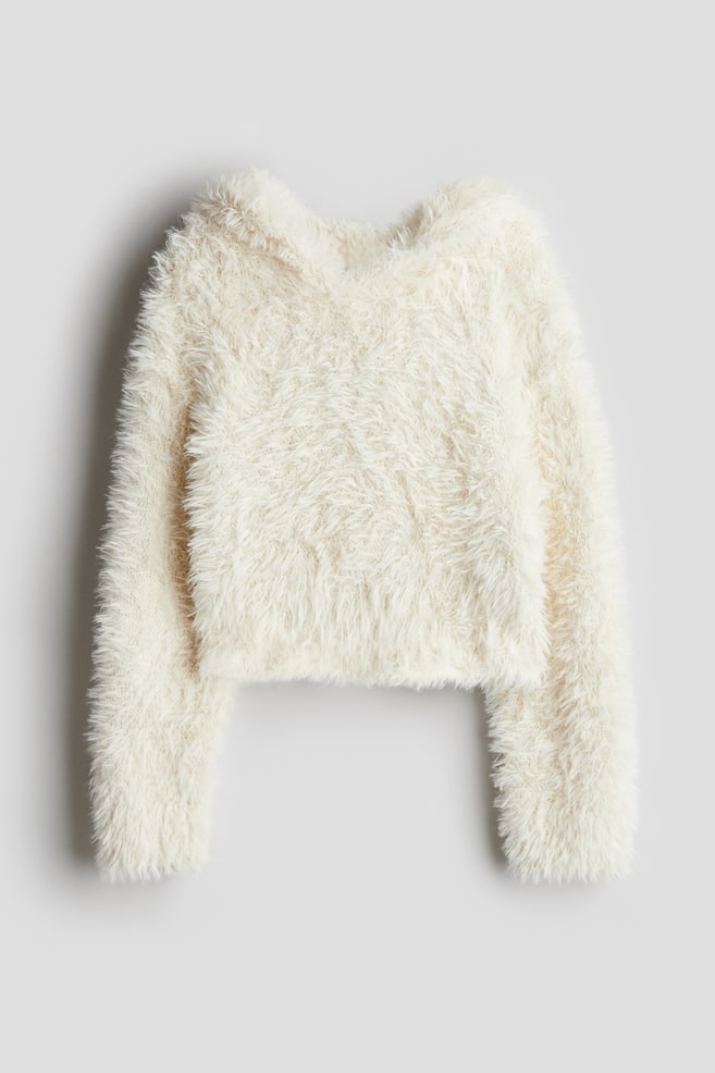 

Пушистая толстовка с капюшоном H&M, белый