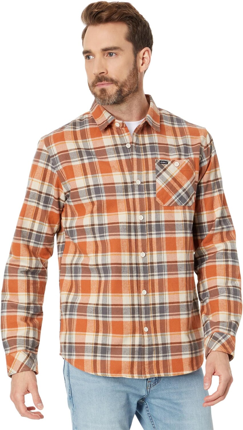 

Рубашка O'Neill Winslow Plaid Long Sleeve Flannel Shirt, цвет Adobe 1