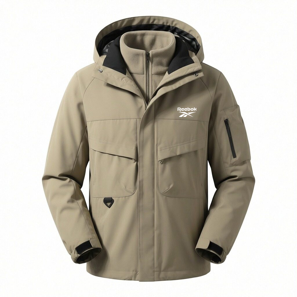 

Ветровка для активного отдыха с диагональной молнией, Waterproof, Windproof, Abrasion Resistant, Thermal, Unisex Reebok, army зеленый