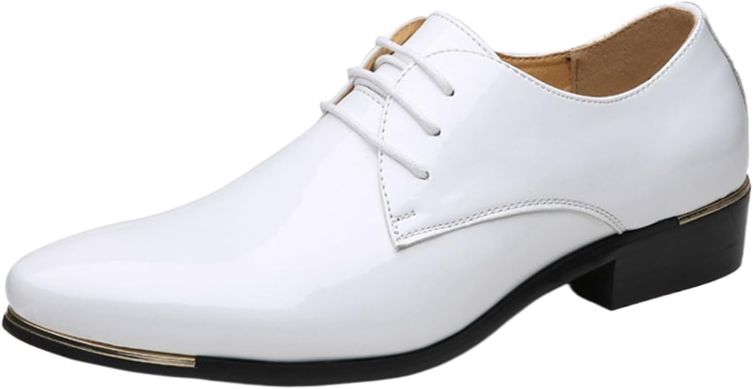 

Мужские офисные туфли ADMLZQQ, повседневные лакированные туфли для бизнеса и официальных мероприятий, белый