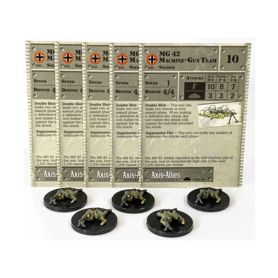 

Пулеметная команда MG 42 (1939-1945) (У) x5, Axis & Allies - Collectible Miniatures Game - 1939-1945 Singles