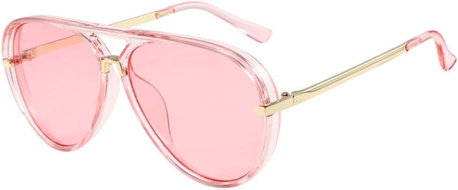 

Винтажные солнцезащитные очки с двойной перемычкой для женщин, модные ретро-очки для женщин, стильные роскошные солнцезащитные очки с защитой от УФ-излучения UV400 TKKTLLT, Pink-pink