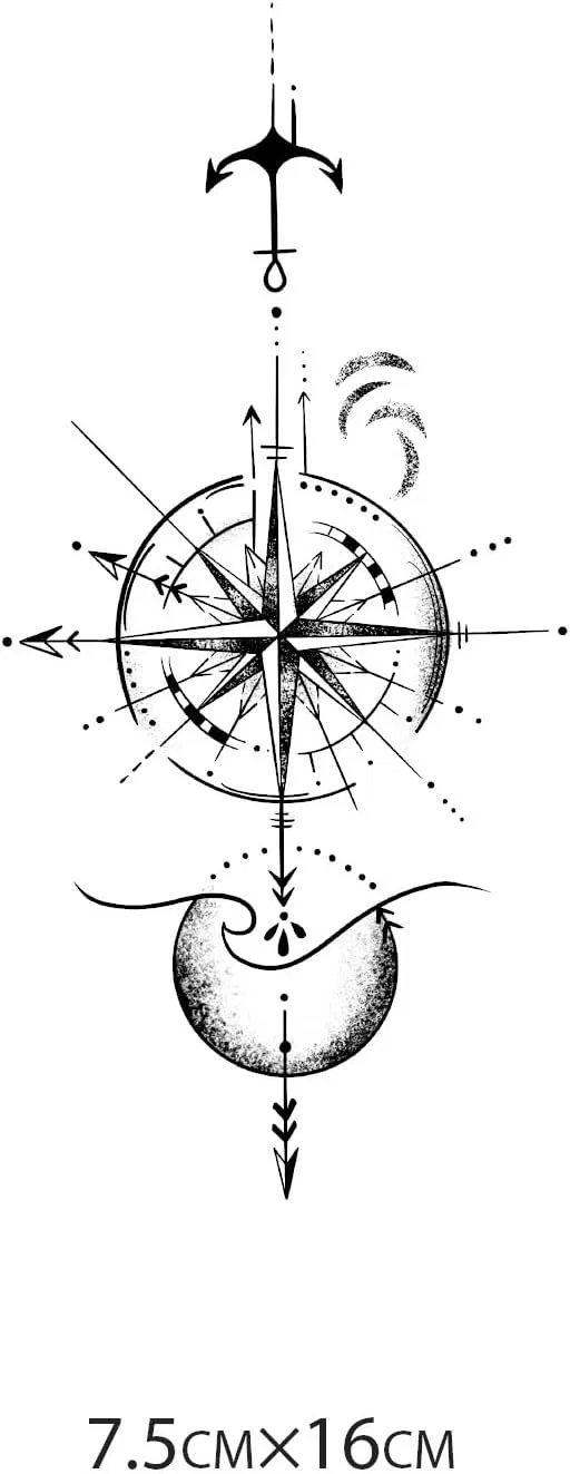 Временная татуировка, якорь, 1 шт., one color, A1 — фото 3