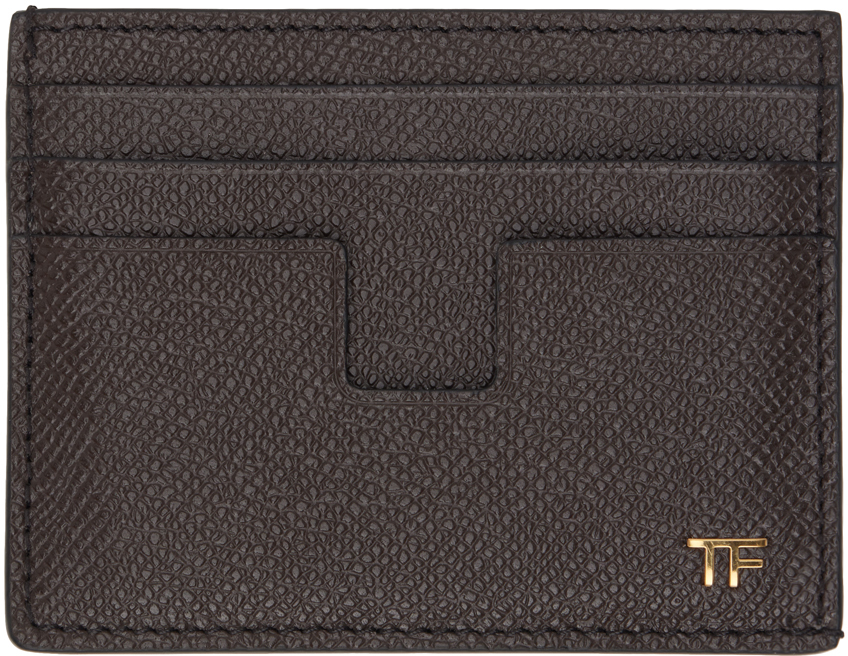 

Визитница из коричневой мелкозернистой кожи TOM FORD