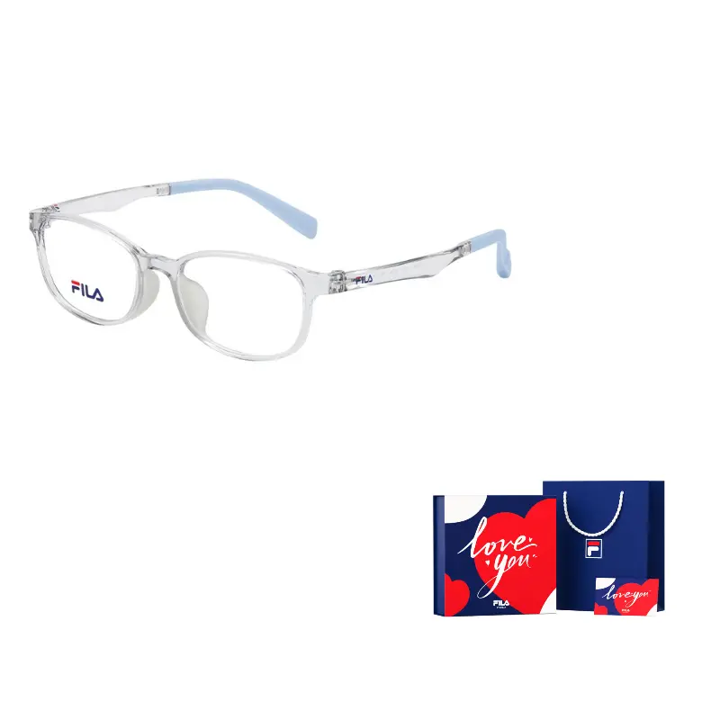 

FILA Пластиковая овальная оправа для очков детская, 07F6 Crystal Gray