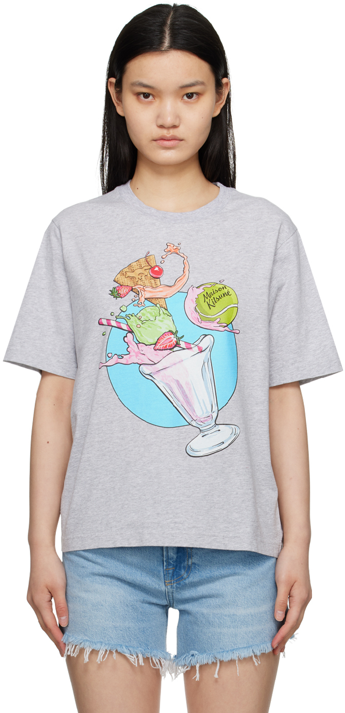 

Футболка серая Hotel Olympia Edition Ice Cream Splash Maison Kitsune