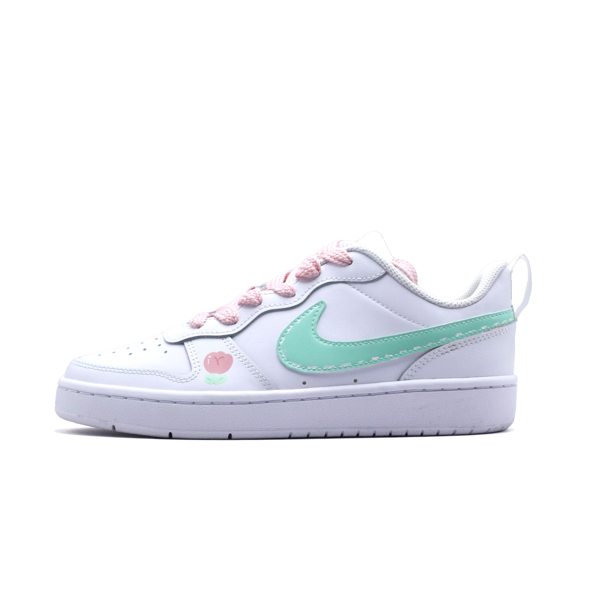 

Детские скейтерские кроссовки Court Borough для младших школьников Nike, белый/розовый/зеленый