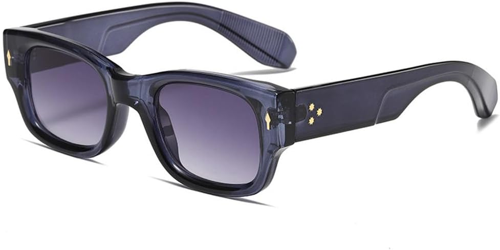 

Винтажные солнцезащитные очки для женщин, модные, с заклепками, с широкими дужками, мужские, панк, двухцветные солнцезащитные очки, защита от УФ-излучения UV400 HYYZZC, Blue Gray Gradient