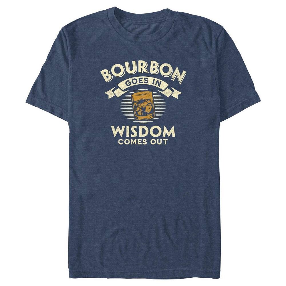 

Футболка с рисунком Big & Tall Bourbon Comes In Wisdom Comes Out, цвет Navy Heather