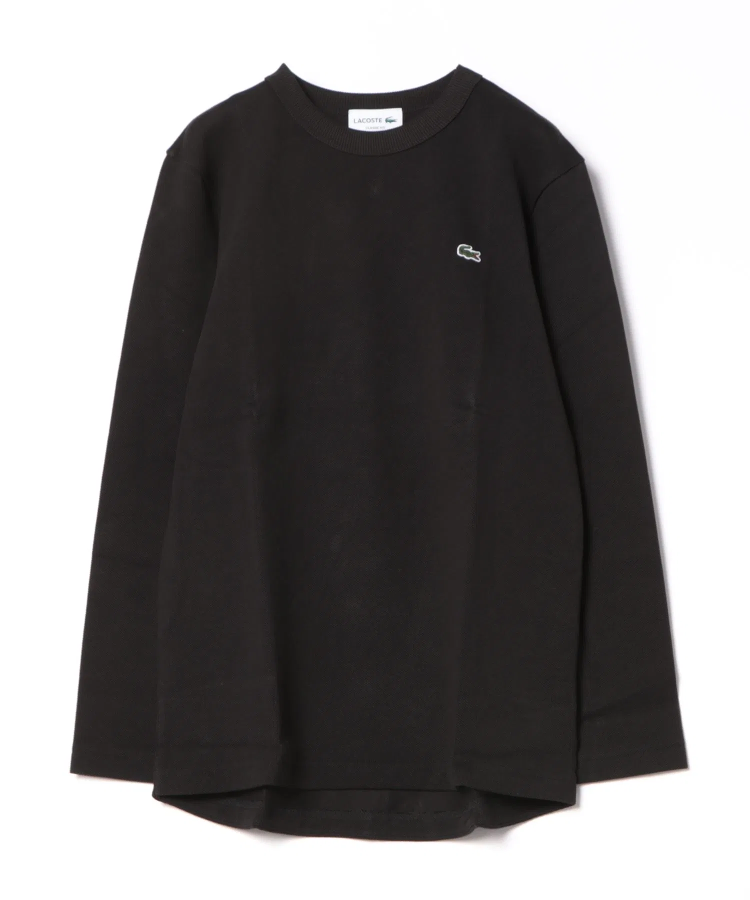 Мужская футболка Lacoste с длинным рукавом, классический крой, черный