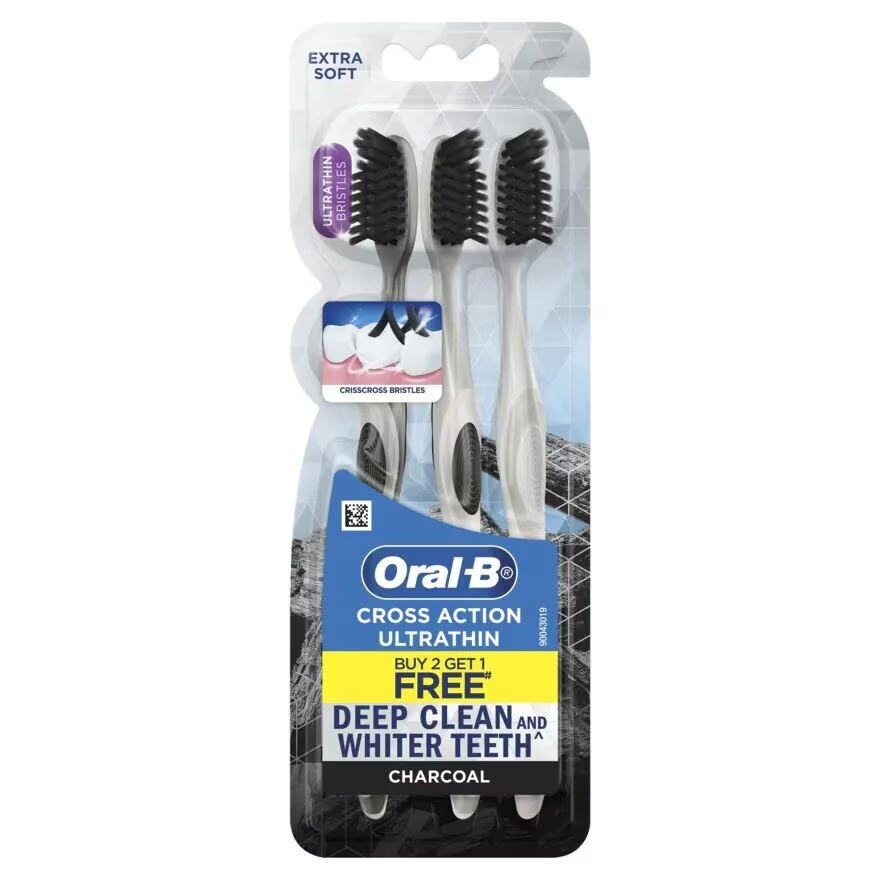 

Oral B Зубная щетка Oral-B Cross Action, ультратонкая угольная упаковка, 3 шт, Black